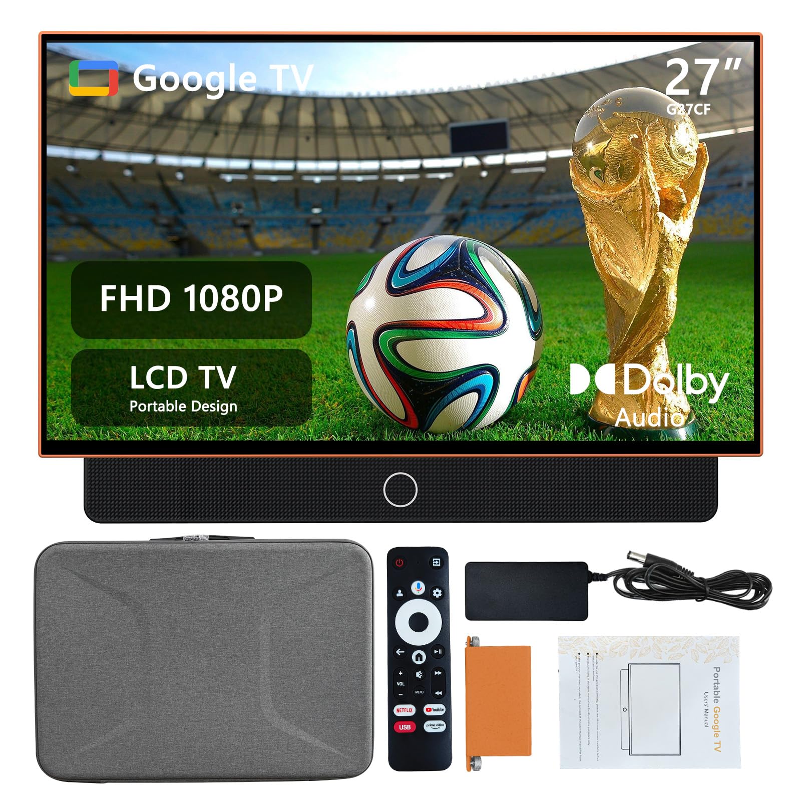 Amazon.com: 27 inch Portable TV FHD 1080P Android14 OS with Google